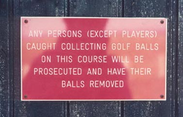 Golf Course Sign