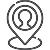 Outline icon of a map pin with a person’s silhouette inside, representing user location or personal geolocation—ideal for features that help you visit the club or find members nearby.